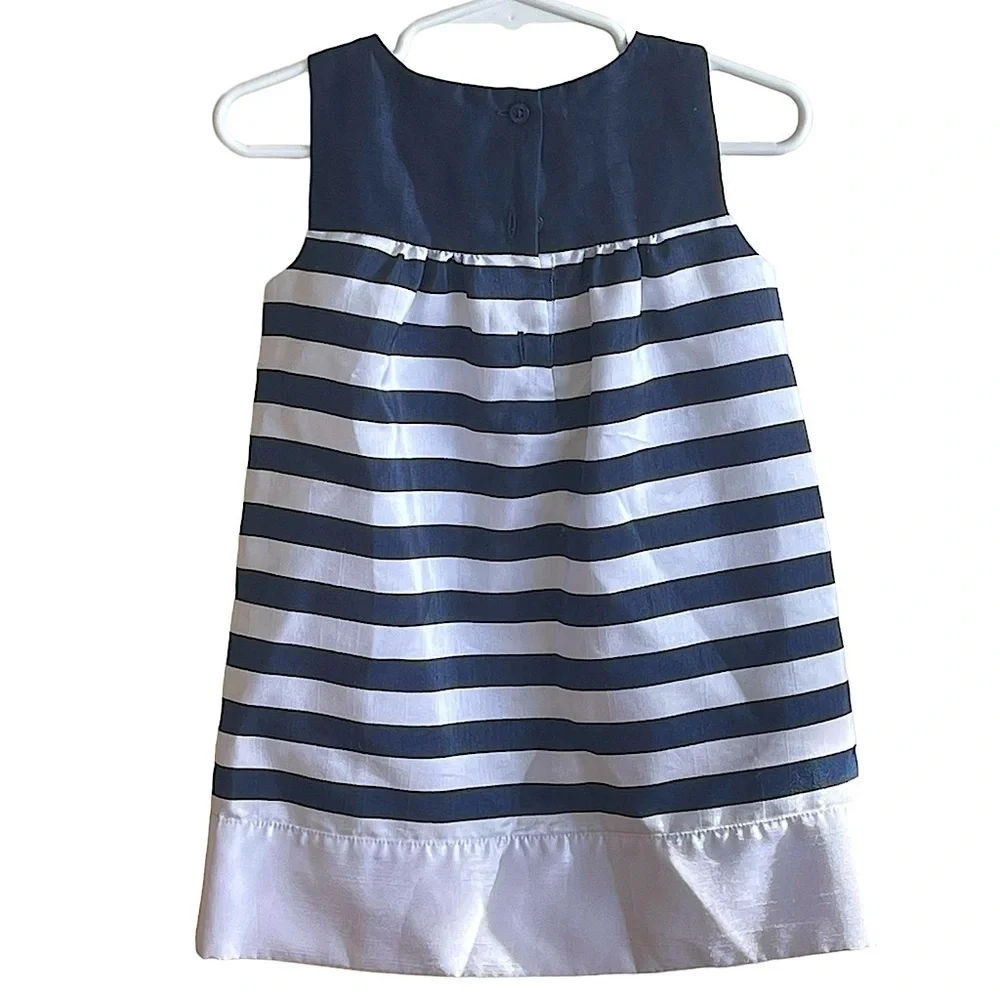 Gymboree Navy Blue & White Sleeveless Dress and Beret Sz 18-24 Months